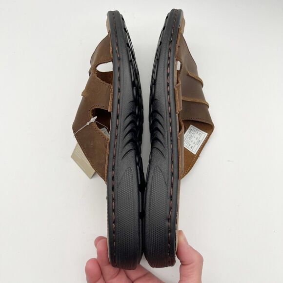 NEW Riemot Men’s Brown Leather Arch Support Comfort Slide Sandals EU 42 US 9 - Picture 6 of 10